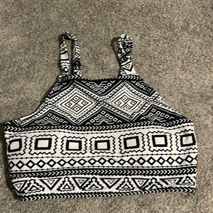 Aztec patterned halter neck bikini top